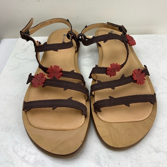 NWOT N5193F PLEASANT HERBAL TULIP Leather Sandals Comfort Padded Footbed - Picture 3 of 12